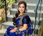 Dhupian Silk Afshan and Screen Print Saree with Blouse Piece