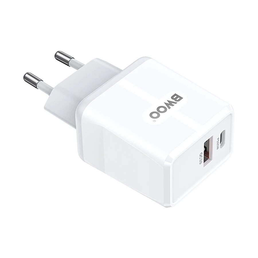 Bwoo BO-CDA170 20W PD QC3.0 USB & USB-C White Charger Adapter (EU)