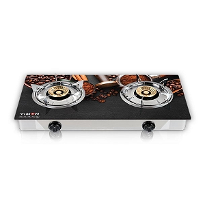 VISION LPG Double Glass Gas Stove Chocolate 3D