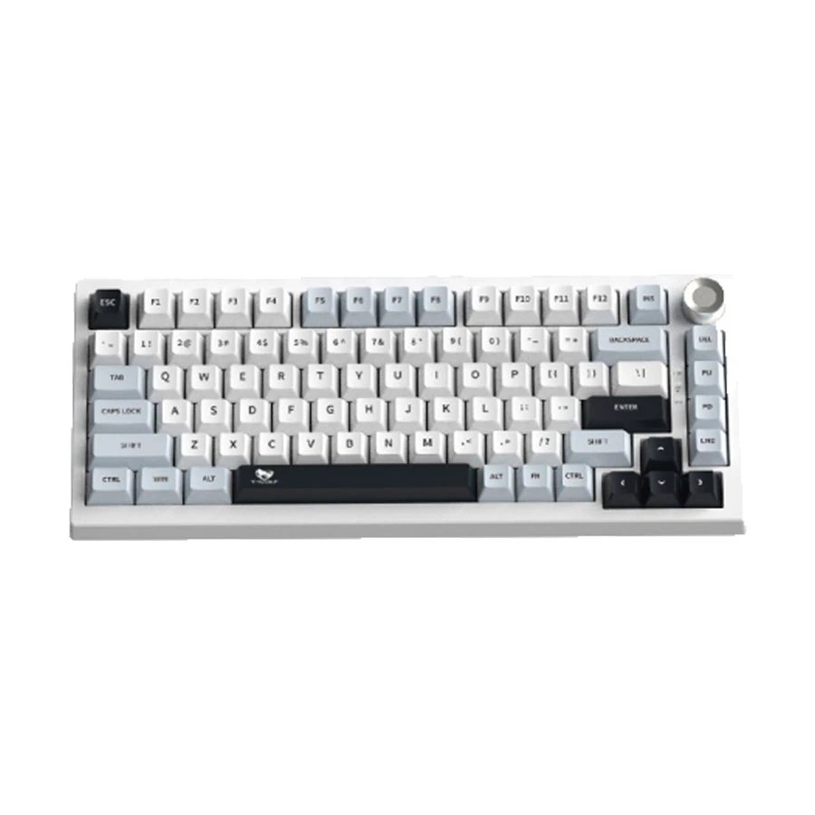 T-Wolf K81 RGB Tri-Mode Green Switch Mechanical Keyboard, Polar White