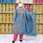 অল-ওভার প্রিন্ট কটন থ্রি-পিস – 44 ইঞ্চি কামিজ