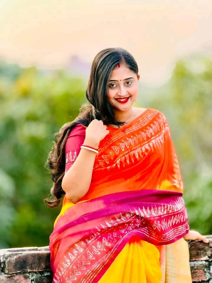 Women's Chanderi Silk Saree with Multi-Colour Floral Print