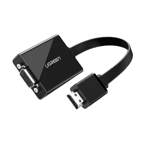 Ugreen 40248 HDMI Male to VGA, 3.5mm & Type-C Female, Black কনভার্টার