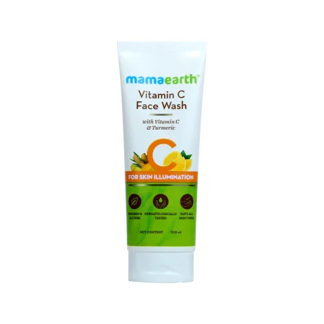 Mamaearth Vitamin C ফেস ওয়াশ, ভিটামিন C ও হলুদ সহ 100ml