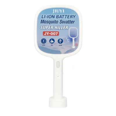 JUYI রিচার্জেবল মশা মারার র‍্যাকেট, LED লাইট সহ