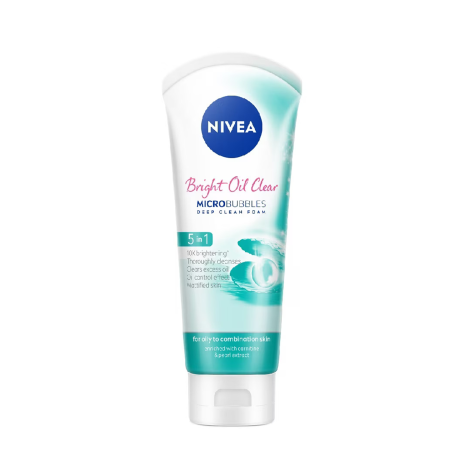Nivea Bright Oil Clear 5 ইন 1 মাইক্রো বাবলস ডিপ ক্লিন ফোম 100ml