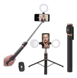 Plokama LIVE-K9 Pro 1700mm সেলফি স্টিক – ট্রাইপড স্ট্যান্ড ও রিং লাইটসহ