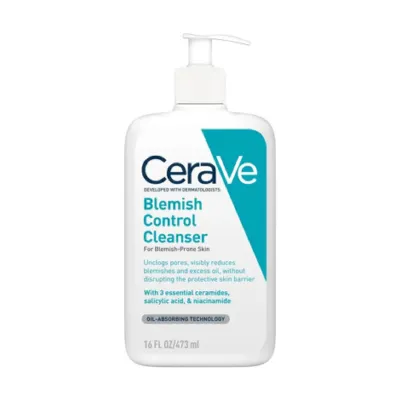 CeraVe Blemish Control ক্লেনজার, ব্রণপ্রবণ ত্বকের জন্য 473ml