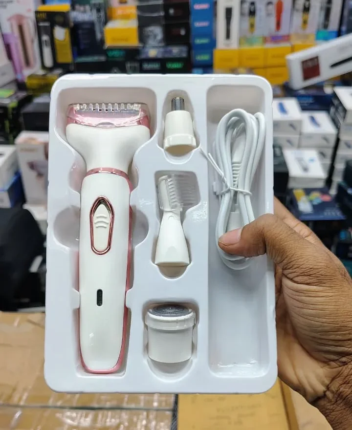 4-in-1 রিচার্জেবল লেডি শেভার ও হেয়ার রিমুভাল কিট – ভ্রু, নাক ও বডি হেয়ার ট্রিমার (USB চার্জিং)