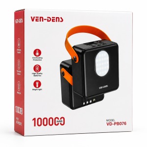 VEN-DENS VD-PB076 100,000mAh হাই-ক্যাপাসিটি পাওয়ার ব্যাংক, বিল্ট-ইন লাইটসহ