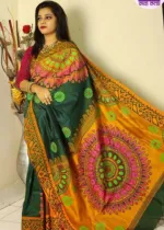 Dhupian Silk Printed Saree with Embroidery Work, 13 Haath