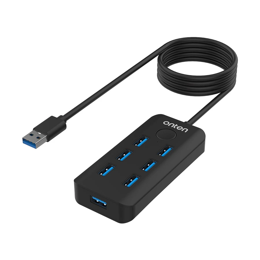 Onten OTN-8120 USB to 7-Port USB Hub Black
