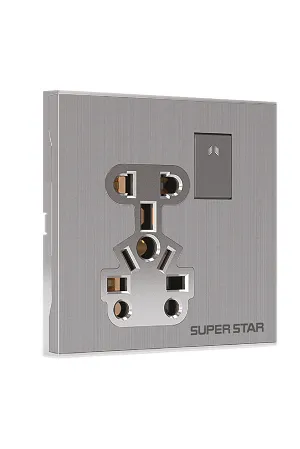 Super Star Silver Line সুইচসহ 10 পিন মাল্টি সকেট