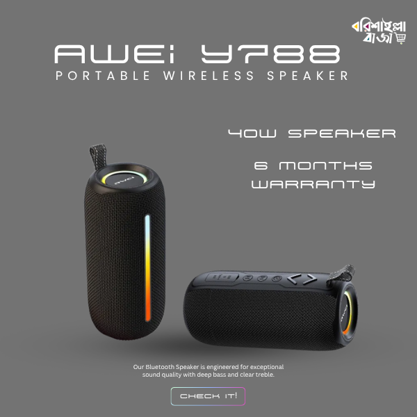 Awei Y788 LED ফ্ল্যাশিং সাউন্ডবার ব্লুটুথ স্পিকার