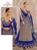 Women's Georgette Party Dress with Embroidered Skirt and Organza Orna
