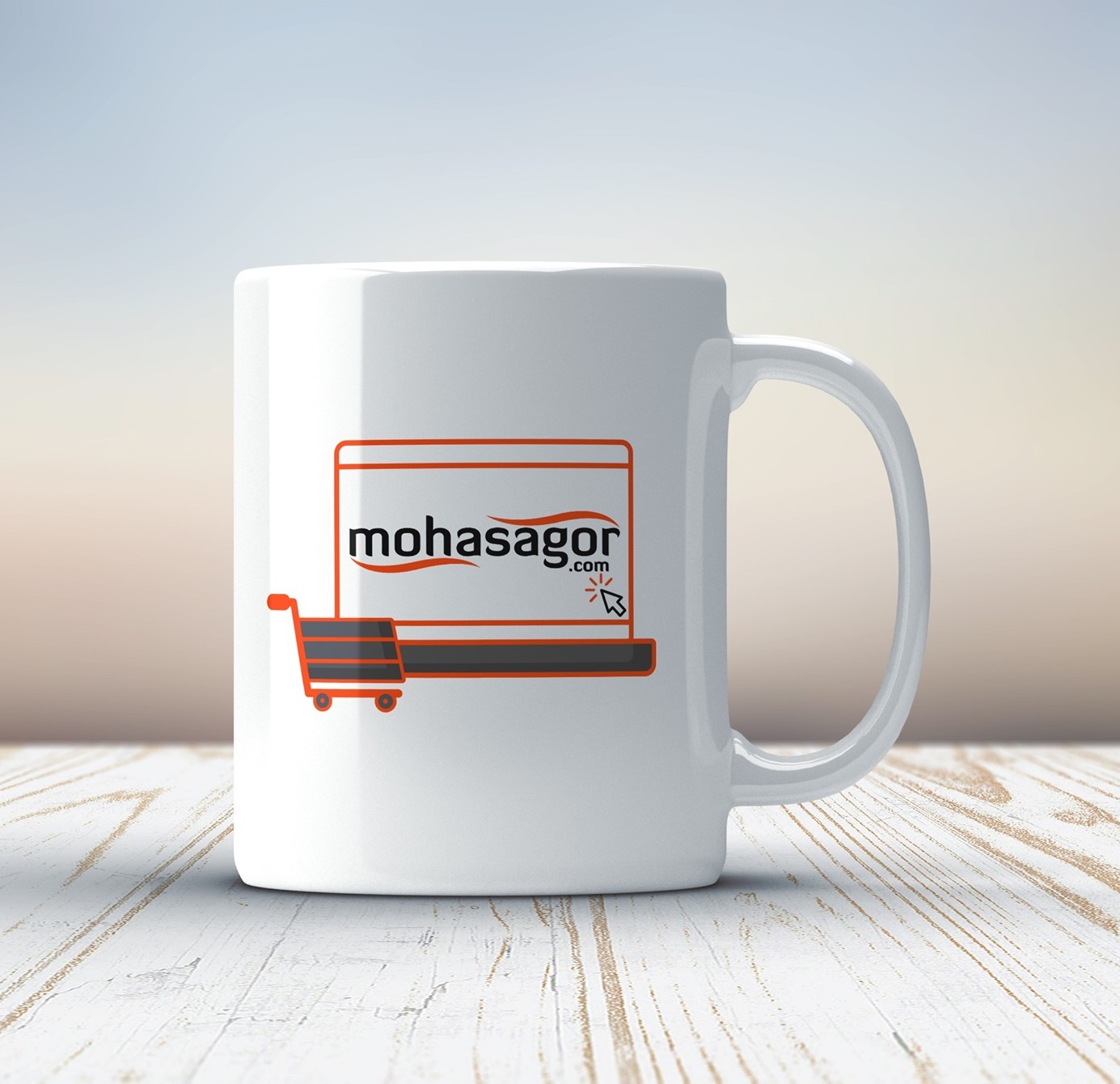 Rim Color Round Handle Coffee, Tea, Water Mug, Add Photo Text Logo Picture Image