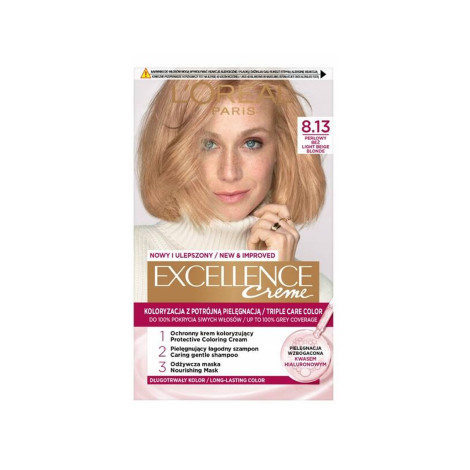 L'Oreal Excellence ক্রিম ট্রিপল কেয়ার হেয়ার কালার 8.13 লাইট বেইজ ব্লন্ড