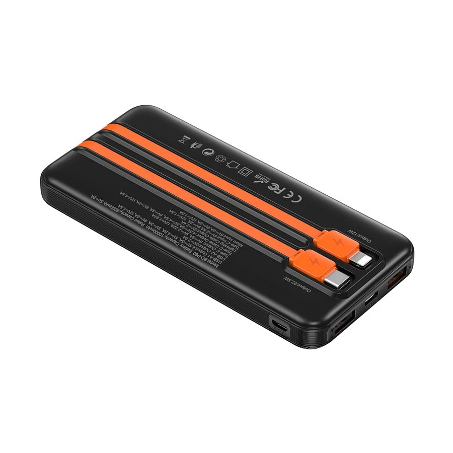 Bwoo BO-P60 10000mAh 22.5W Power Bank with Digital Display Black