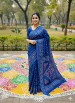 Boutique Screen Print Silk Saree, 13.5 Haath, 6 Colours