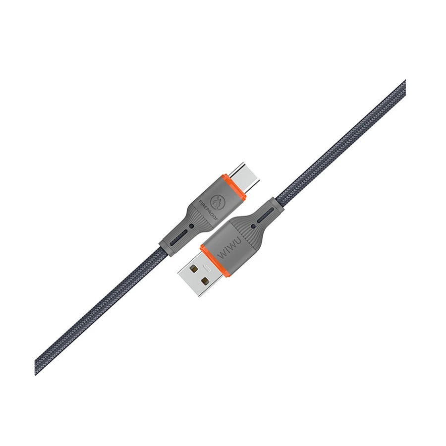 WiWU FlameGuard Wi-C096 USB to Type-C Cable 1.2 Meter Gray