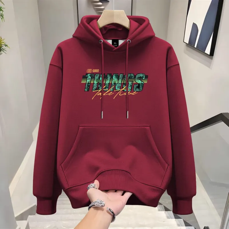 Men's Cotton Winter Hoodie, 320 GSM, Chest 38 to 42 Inch