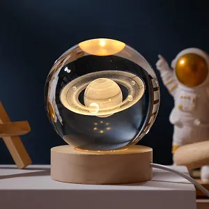 3D ক্রিস্টাল বল – Saturn (7 কালার বেস)