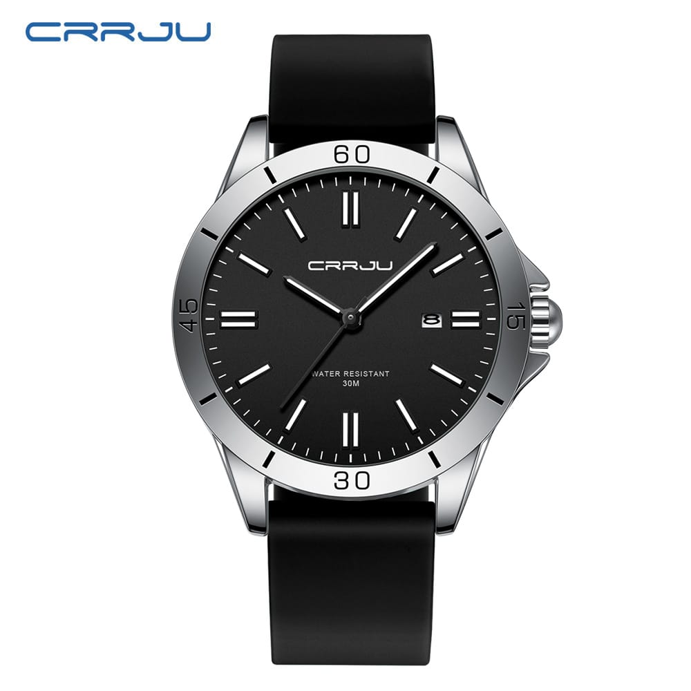 CRRJU 5025 ছেলে ও মেয়েদের ওয়াটারপ্রুফ ঘড়ি (কালো)