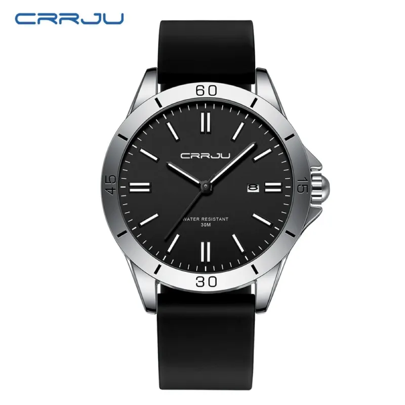 CRRJU 5025 ছেলে ও মেয়েদের ওয়াটারপ্রুফ ঘড়ি (কালো)