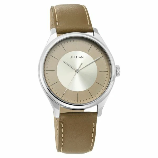 Titan Workwear NP1802SL09 Men’s Urban Edge Lustrous Gold Dial Leather Watch