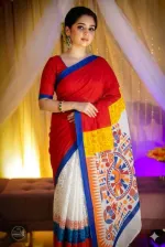 Women's Hybrid Half Cotton Boishakhi Saree, Screen Print, 6 Colours