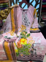 রেডিমেড ডিজিটাল প্রিন্ট থ্রি পিস, লেইস ওয়ার্ক, 5 রং
