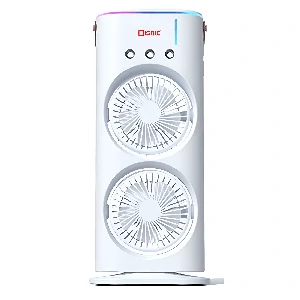 Disnie DRMF-63USB রিচার্জেবল ডাবল হেড পোর্টেবল মিনি এয়ার কুলার মিস্ট ফ্যান সহ রিমোট