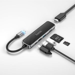 হোকো HB24 6-ইন-1 মাল্টিমিডিয়া USB টাইপ-সি হাব