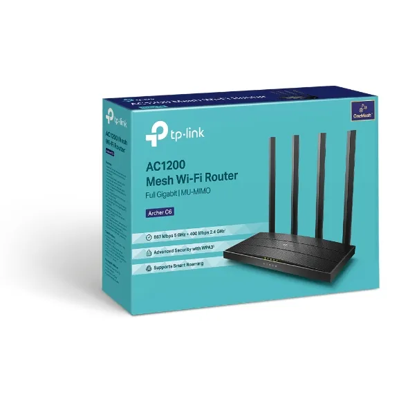 TP-Link Archer C6 AC1200 ওয়্যারলেস MU-MIMO গিগাবিট রাউটার