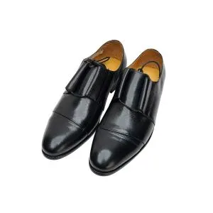 24092-Black ছেলেদের ফর্মাল কাউ লেদার অক্সফোর্ড শু