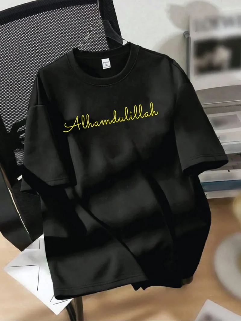 Oversized Drop Shoulder T-Shirt in Pure Cotton, DTF Print, Unisex