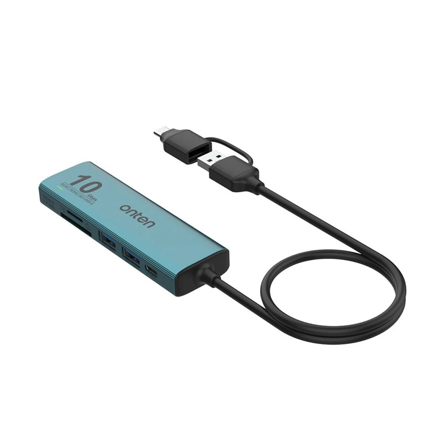 Onten OTN-UCA613+ USB/Type-C to Tri USB, Type-C PD, SD & TF Converter
