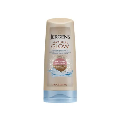 Jergens Natural Glow ওয়েট স্কিন ময়েশ্চারাইজার 221ml (মিডিয়াম থেকে ডিপ স্কিন টোন)