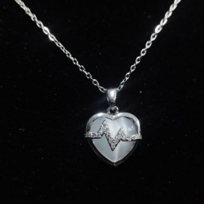 Sterling Heartbeat পেনডেন্ট নেকলেস