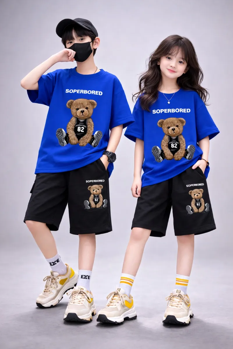 Kids' Drop Shoulder Printed T-Shirt and Pant Set, 2 to 5 Years