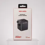 VEN-DENS 4 ইন 1 ট্রাভেল অ্যাডাপ্টার ও ফাস্ট চার্জার 2500W, EU/AU/UK/US