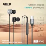 GEEOO TC600 Type-C আল্ট্রা বেস ইয়ারফোন – কালো
