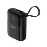 HAVIT PB5215 10000mAh ডিসপ্লে পাওয়ার ব্যাংক, USB-C ও Lightning কেবলসহ – কালো