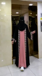 Embroidery Borka with Inner and Hijab, Body 36 to 46
