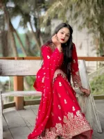 Fox Georgette Sequin Three Piece with Sharara, 6 Colours