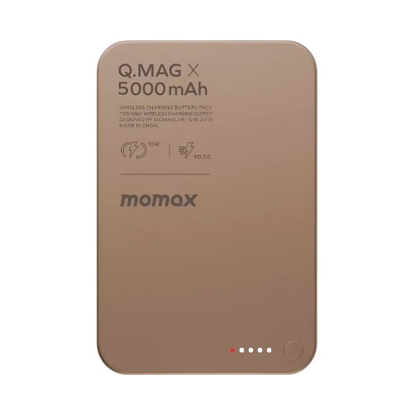 Momax Q.Mag X ম্যাগনেটিক ওয়্যারলেস পাওয়ার ব্যাংক 5000mAh – গোল্ডেন