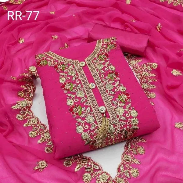 এমব্রয়ডারি জর্জেট এলিগেন্স থ্রি পিস সেট
