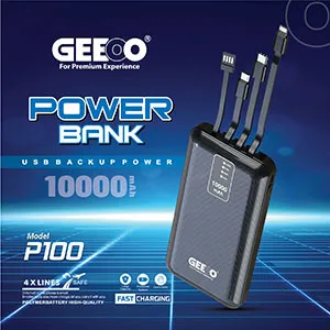 GEEOO P100 ফাস্ট চার্জিং পাওয়ার ব্যাংক