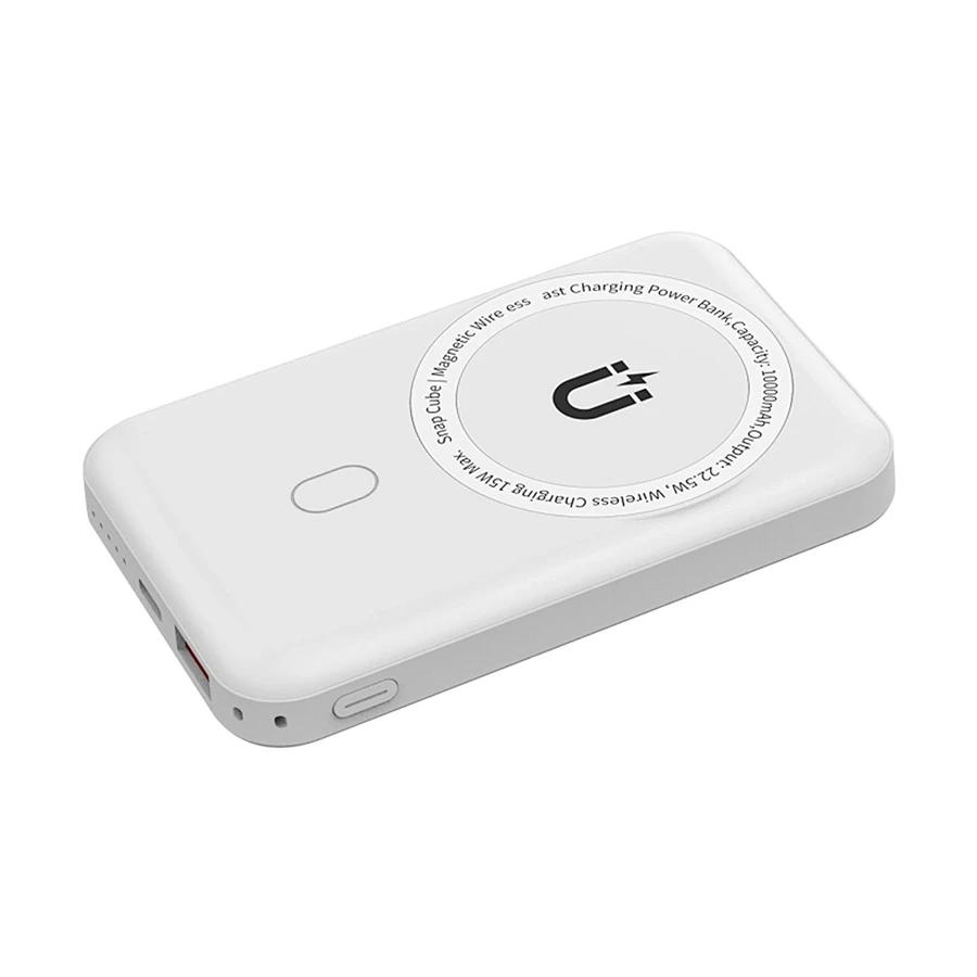 WiWU Snap Cube 10000mAh 22.5W MagSafe Qi Wireless Power Bank White
