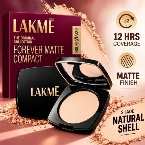Lakeme Forever Matte কমপ্যাক্ট পাউডার - Natural Shell